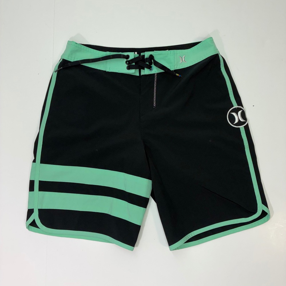 Hurley Black and Mint Green Men’s Board Shorts
